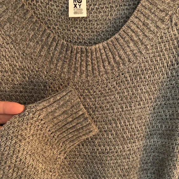 Roxy Quicksilver Gray Knit Sweater Dress - Size XL - Picture 4 of 8